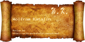 Wolfram Katalin névjegykártya